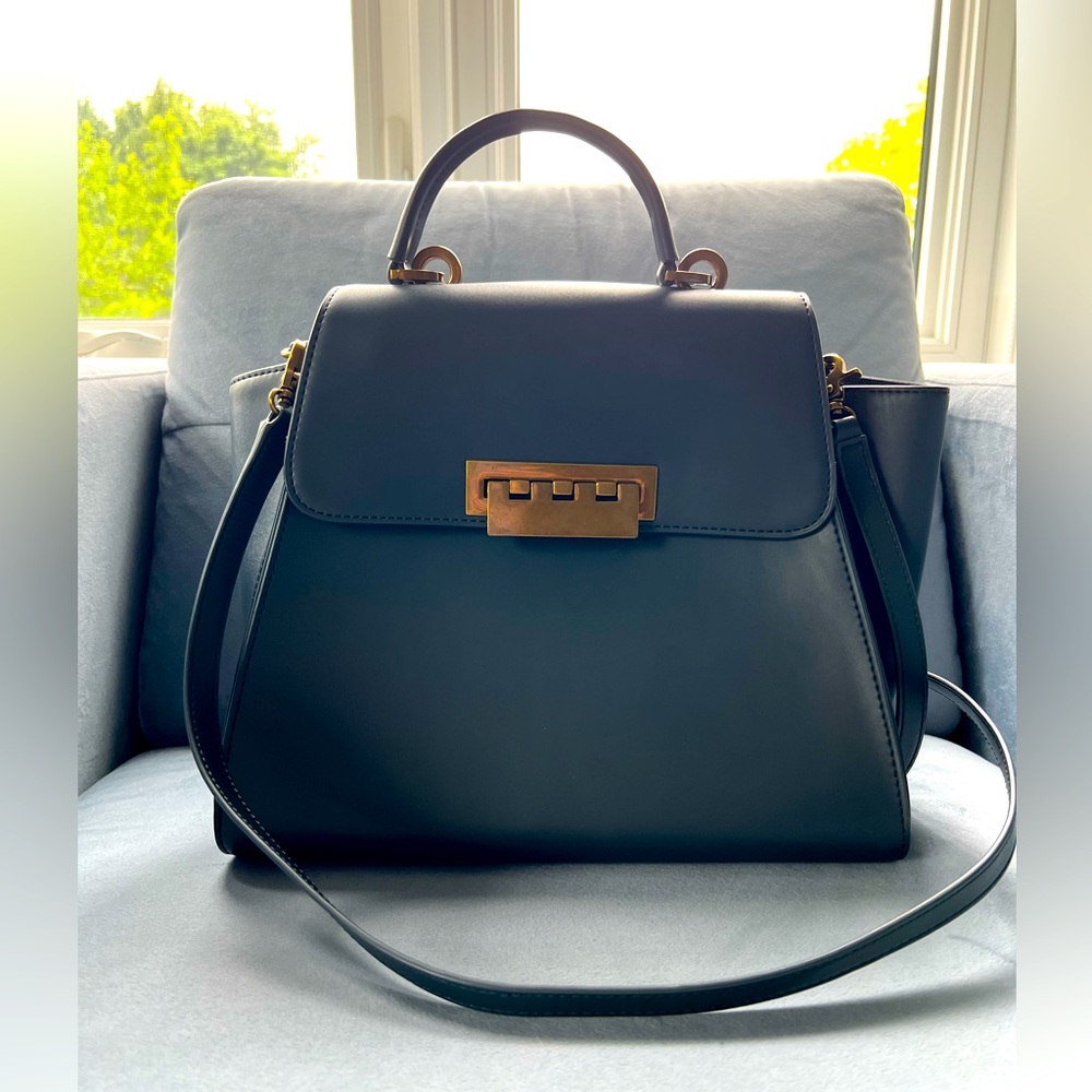 Zac Posen Eartha large top handle leather bag with crossbody strap